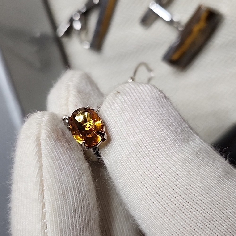 Cufflinks set of Vintage Unbranded orange stone - Picture 10 of 14